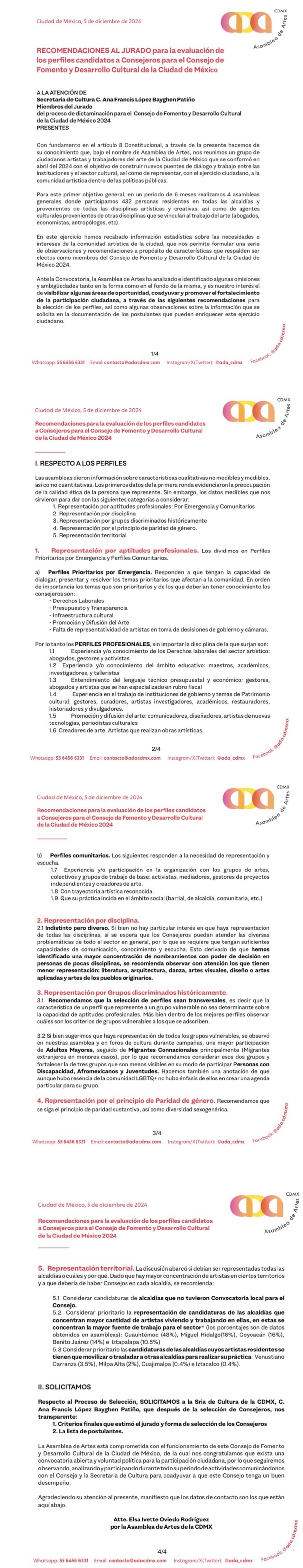 Comunicado Asamblea de Artes CDMX